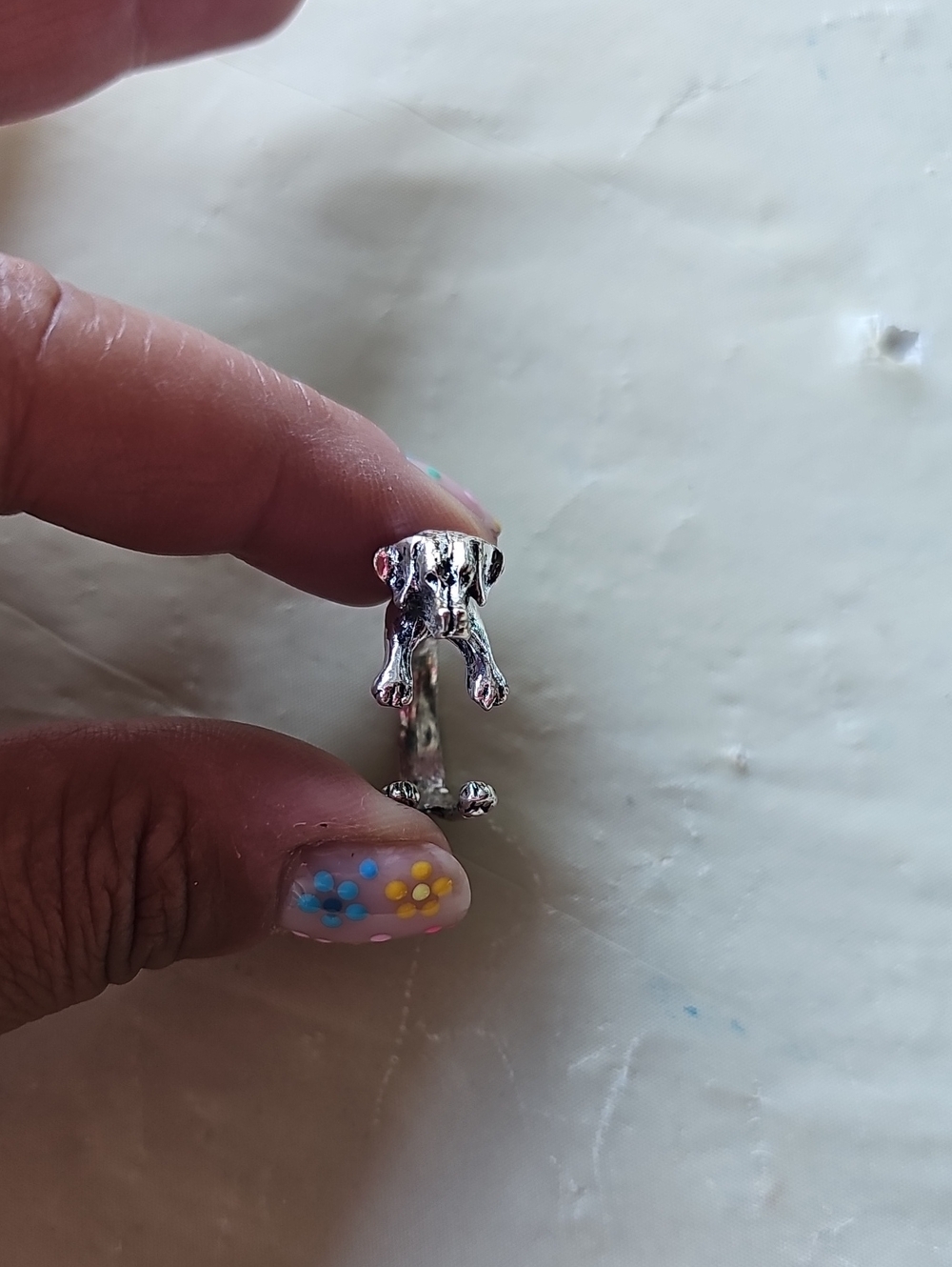 Silver Dog Paw Adjustable Ring - Petite Pets Jewelry